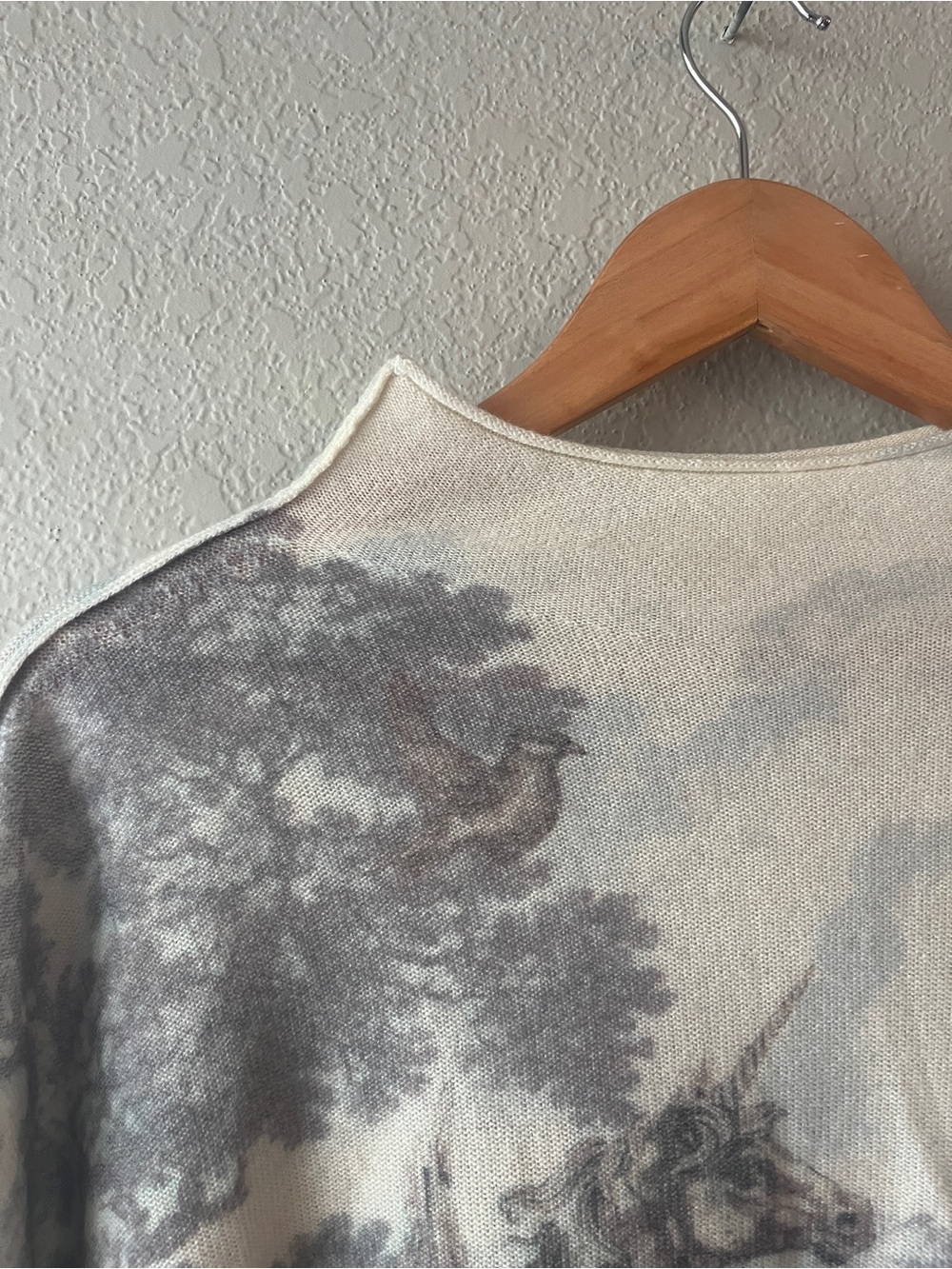 Pilcro The Alani Cashmere Mock Neck Sweater Victorian Art Deco Print XL - Picture 5 of 11